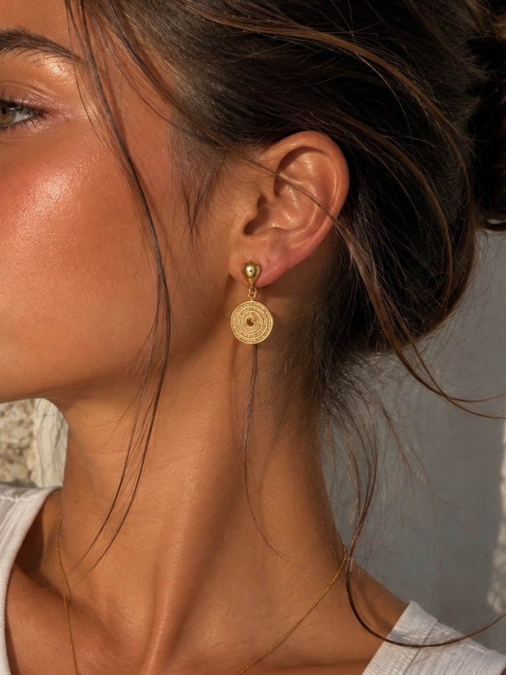 18K Gold Plated Mini Spiral Earrings